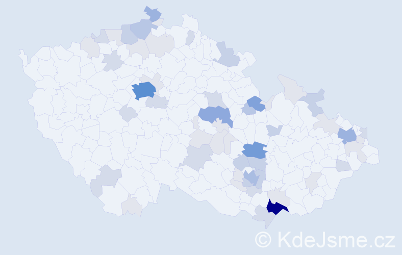 Příjmení: 'Budiš', počet výskytů 167 v celé ČR