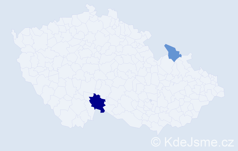 Příjmení: 'Keníž', počet výskytů 4 v celé ČR
