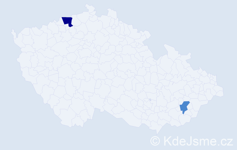 Příjmení: 'Auth', počet výskytů 4 v celé ČR