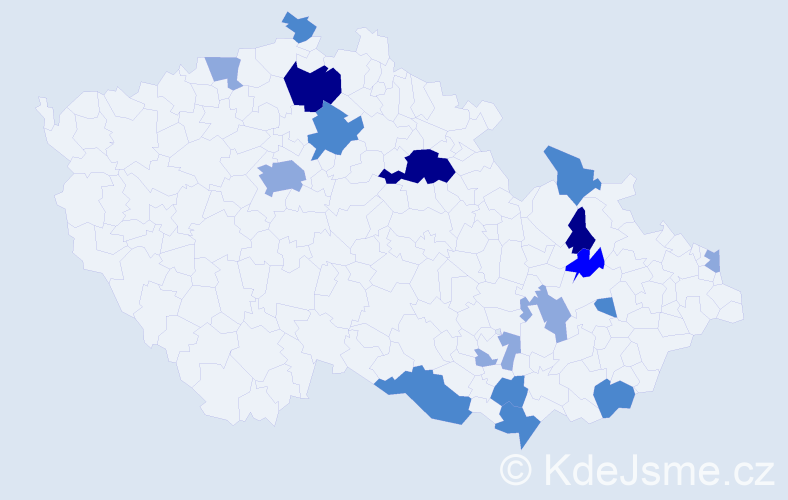 Příjmení: 'Merka', počet výskytů 40 v celé ČR