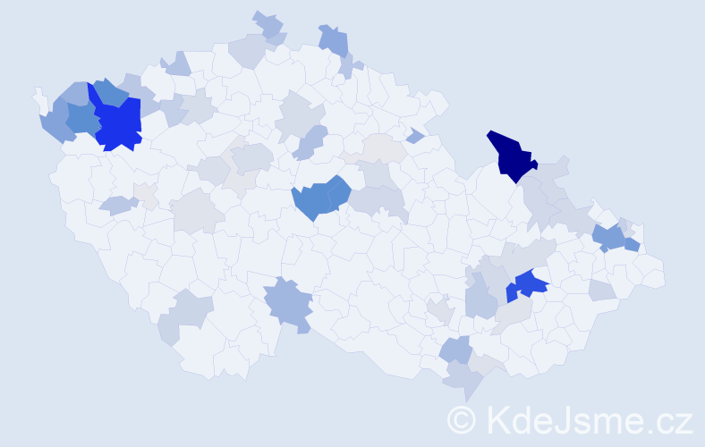 Příjmení: 'Goga', počet výskytů 190 v celé ČR