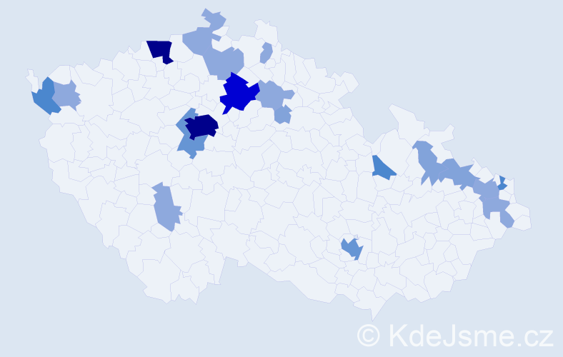 Příjmení: 'Kuka', počet výskytů 56 v celé ČR