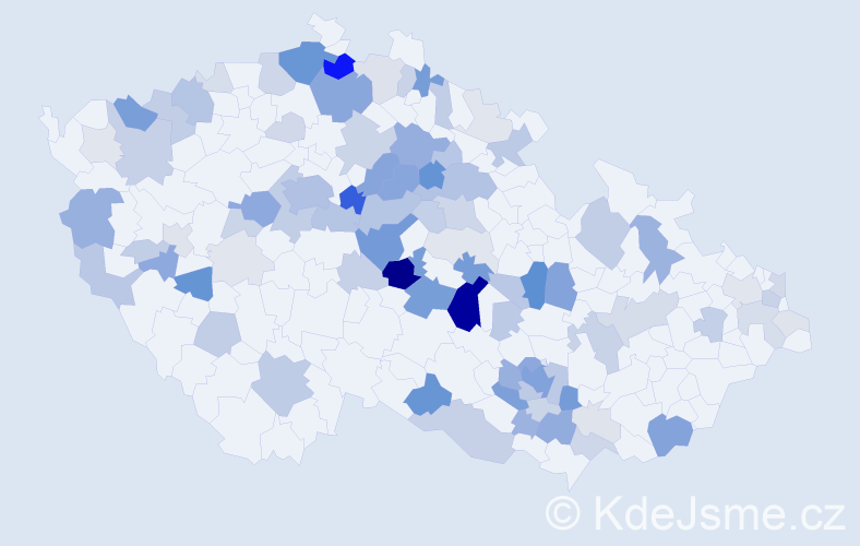 Příjmení: 'Major', počet výskytů 313 v celé ČR