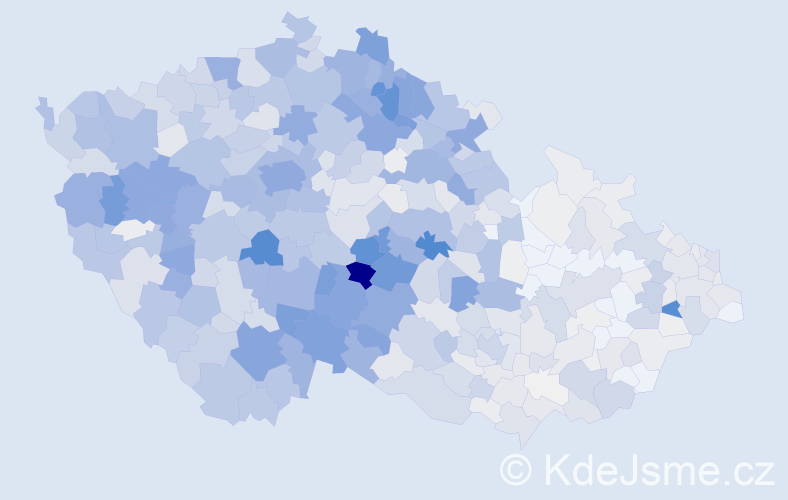 Příjmení: 'Havel', počet výskytů 3944 v celé ČR