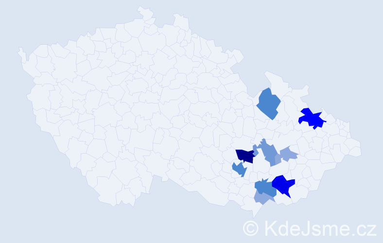 Příjmení: 'Kosorin', počet výskytů 28 v celé ČR