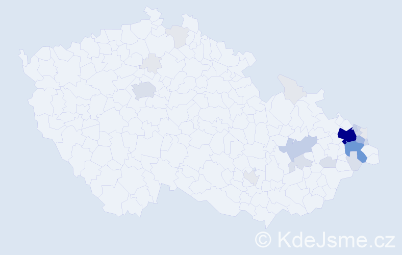 Příjmení: 'Vozňáková', počet výskytů 92 v celé ČR