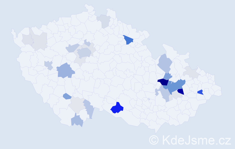 Příjmení: 'Vočková', počet výskytů 93 v celé ČR