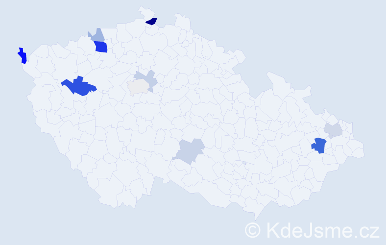 Příjmení: 'Kozloková', počet výskytů 24 v celé ČR
