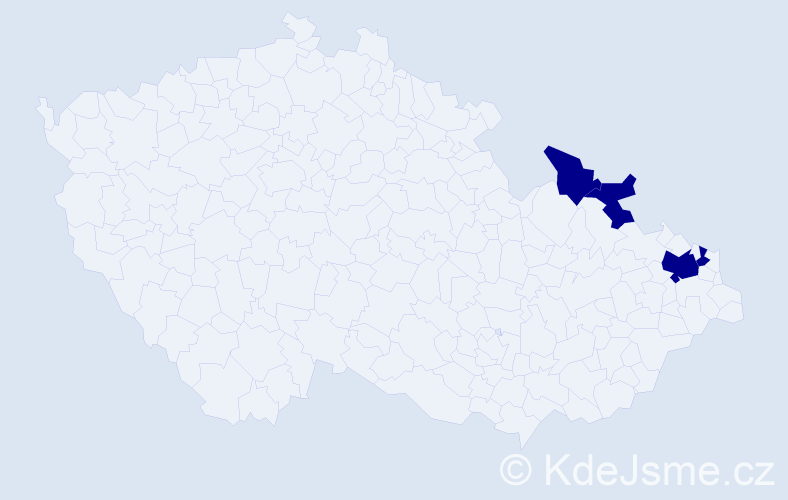 Příjmení: 'Fuknová', počet výskytů 4 v celé ČR