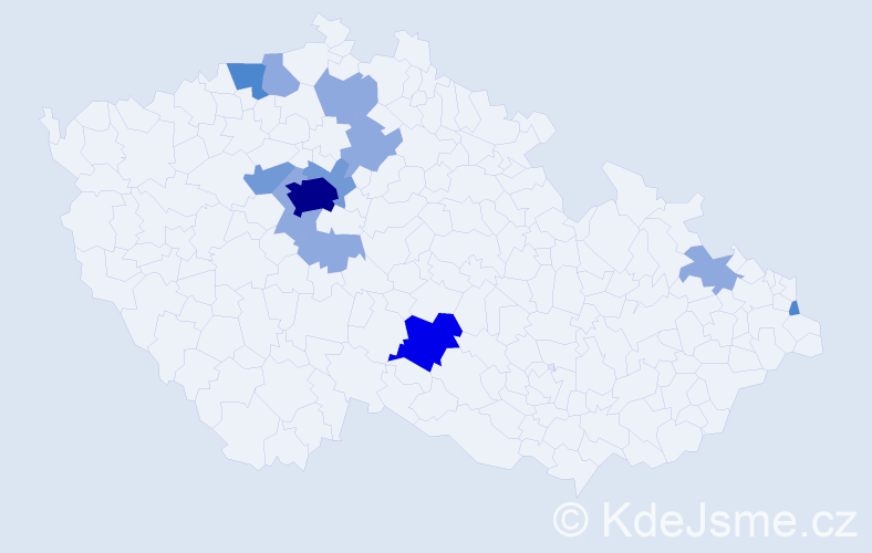 Příjmení: 'Saleh', počet výskytů 27 v celé ČR