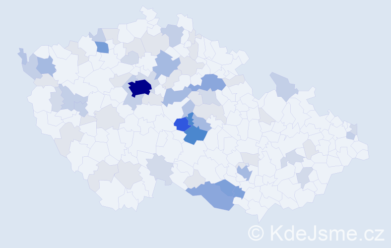 Příjmení: 'Peca', počet výskytů 208 v celé ČR