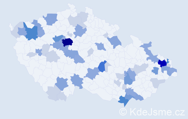 Příjmení: 'Takács', počet výskytů 152 v celé ČR