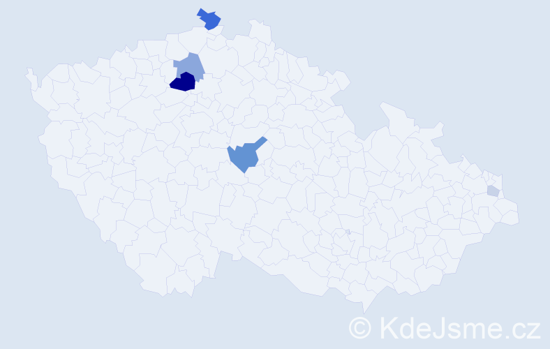 Příjmení: 'Pugr', počet výskytů 14 v celé ČR