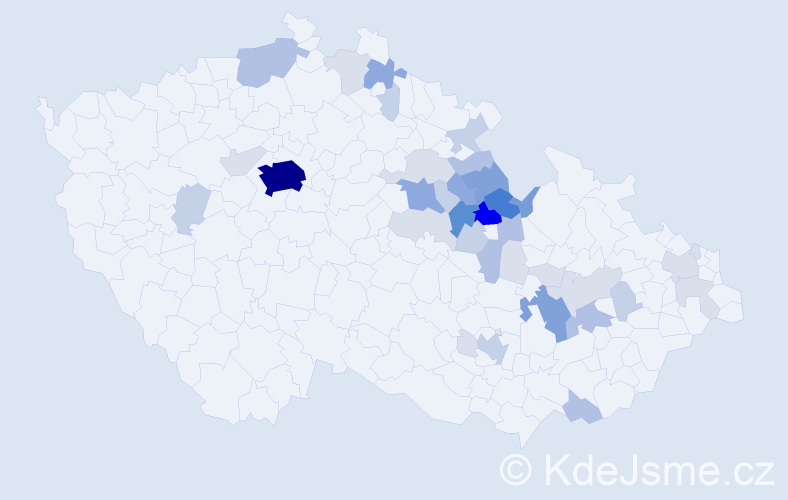 Příjmení: 'Šponar', počet výskytů 145 v celé ČR