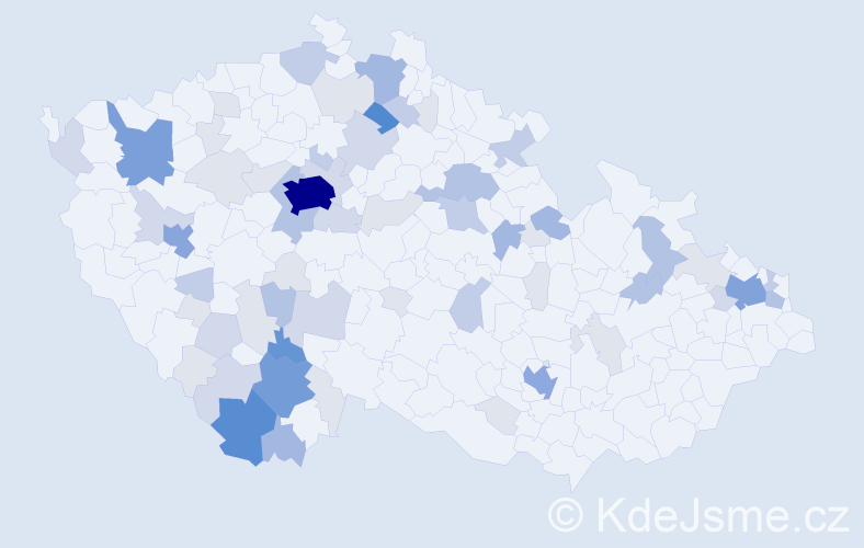 Příjmení: 'Tomka', počet výskytů 217 v celé ČR