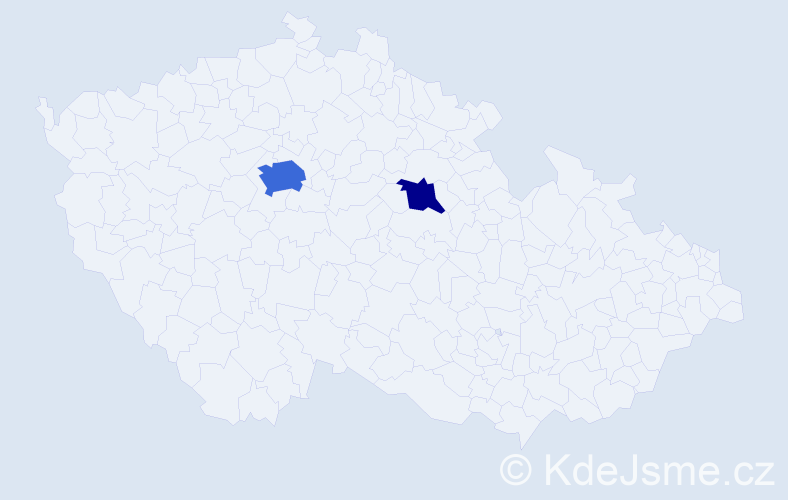 Příjmení: 'Ledova', počet výskytů 5 v celé ČR