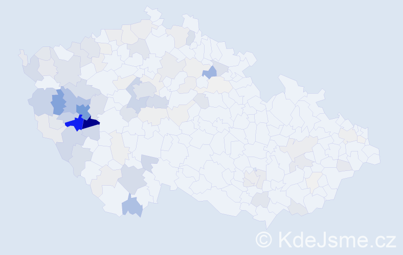 Příjmení: 'Tolar', počet výskytů 476 v celé ČR