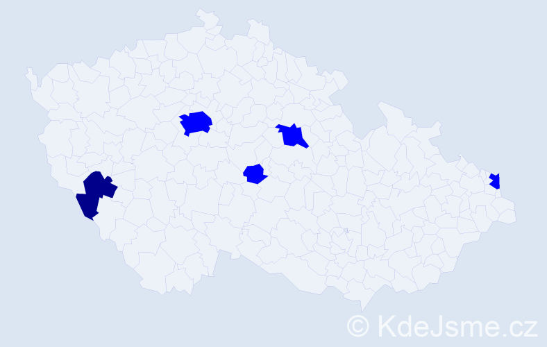 Příjmení: 'Totter', počet výskytů 6 v celé ČR