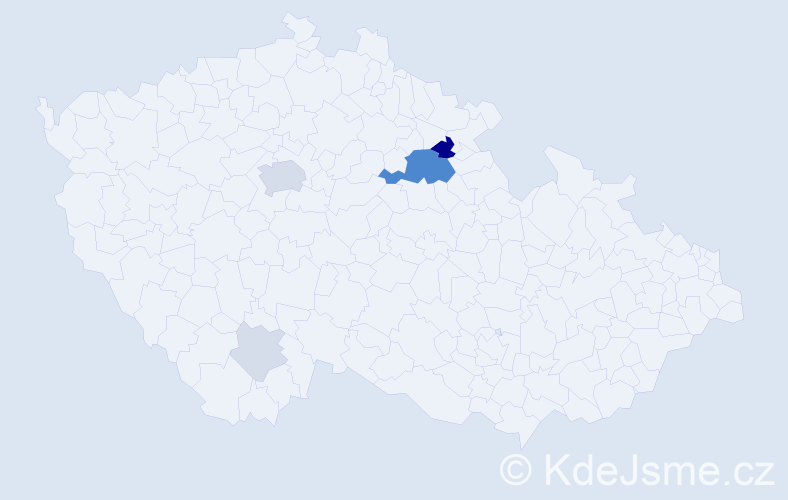 Příjmení: 'Rejmánková', počet výskytů 18 v celé ČR