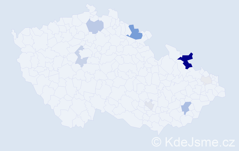 Příjmení: 'Kostovský', počet výskytů 26 v celé ČR