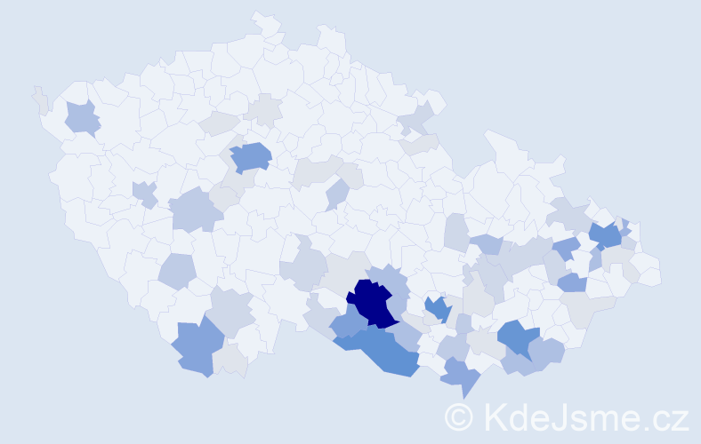 Příjmení: 'Bazala', počet výskytů 208 v celé ČR