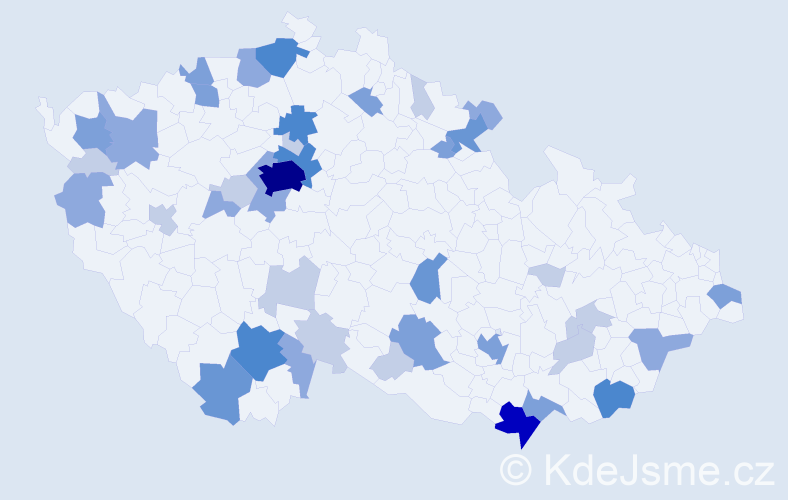 Příjmení: 'Mráziková', počet výskytů 112 v celé ČR