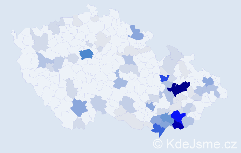 Příjmení: 'Nejezchleba', počet výskytů 300 v celé ČR
