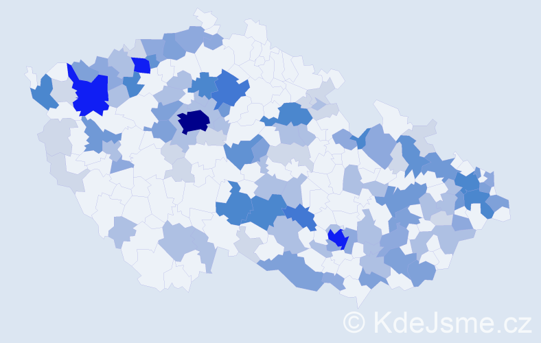 Příjmení: 'Vrábelová', počet výskytů 334 v celé ČR