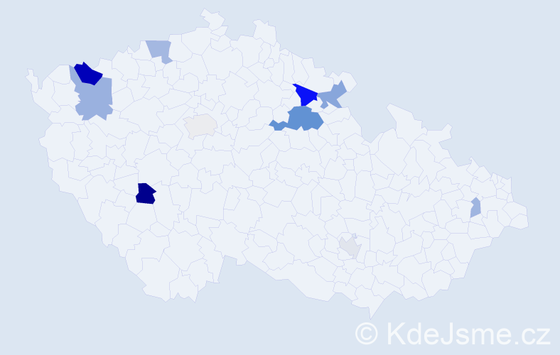 Příjmení: 'Pfaff', počet výskytů 24 v celé ČR
