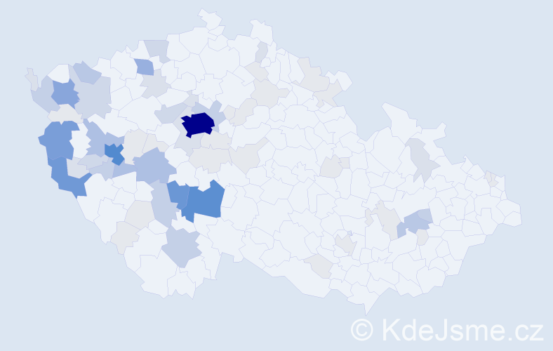 Příjmení: 'Bočanová', počet výskytů 247 v celé ČR