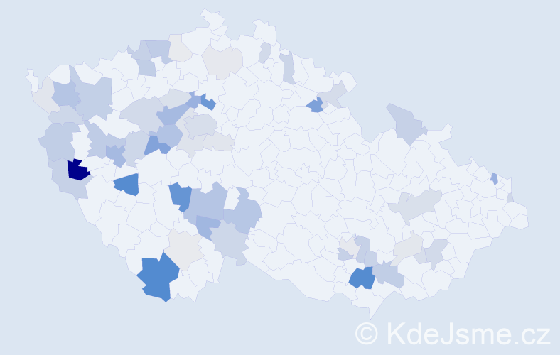 Příjmení: 'Zvonař', počet výskytů 175 v celé ČR