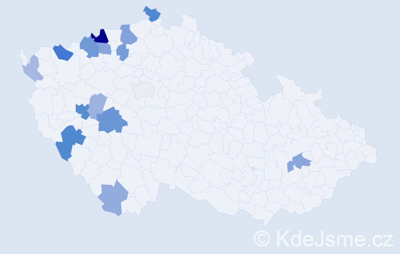 Příjmení: 'Čapík', počet výskytů 37 v celé ČR