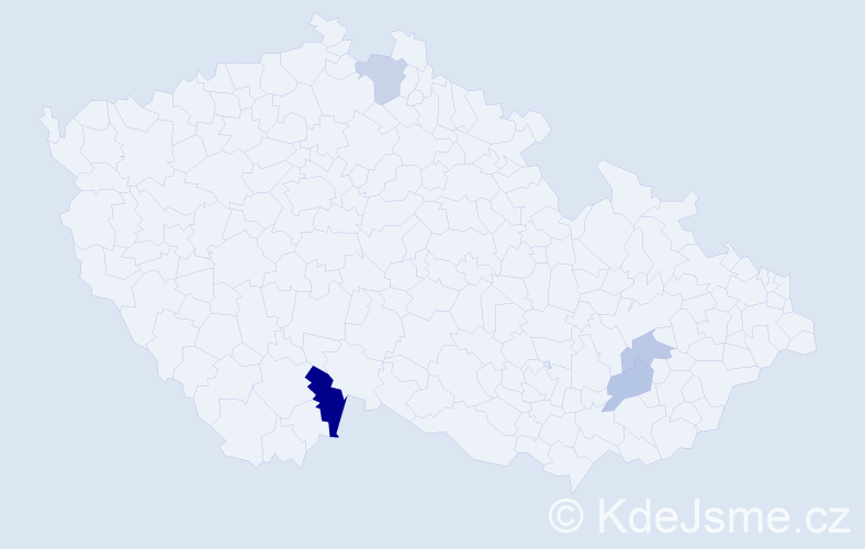 Příjmení: 'Neve', počet výskytů 6 v celé ČR