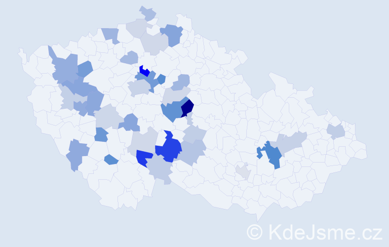 Příjmení: 'Bruner', počet výskytů 94 v celé ČR