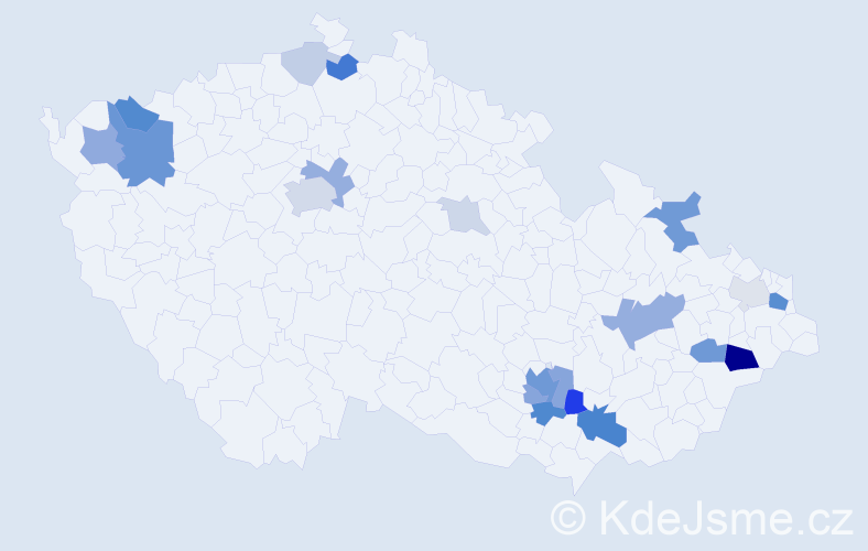 Příjmení: 'Farmačka', počet výskytů 59 v celé ČR