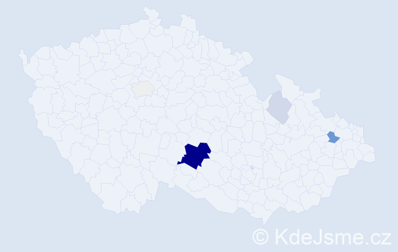 Příjmení: 'Piša', počet výskytů 22 v celé ČR