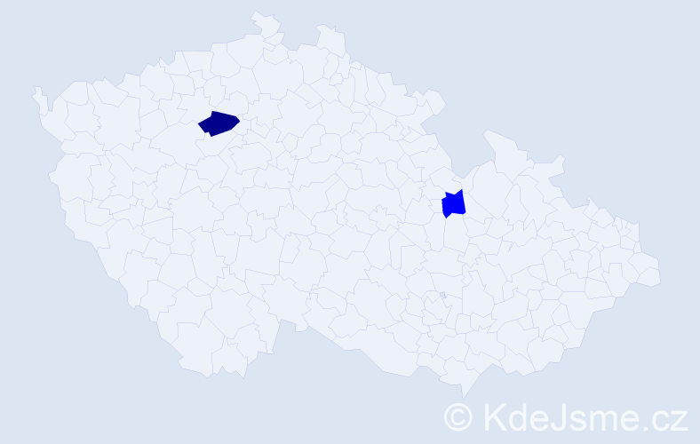 Příjmení: 'Hrubik', počet výskytů 3 v celé ČR