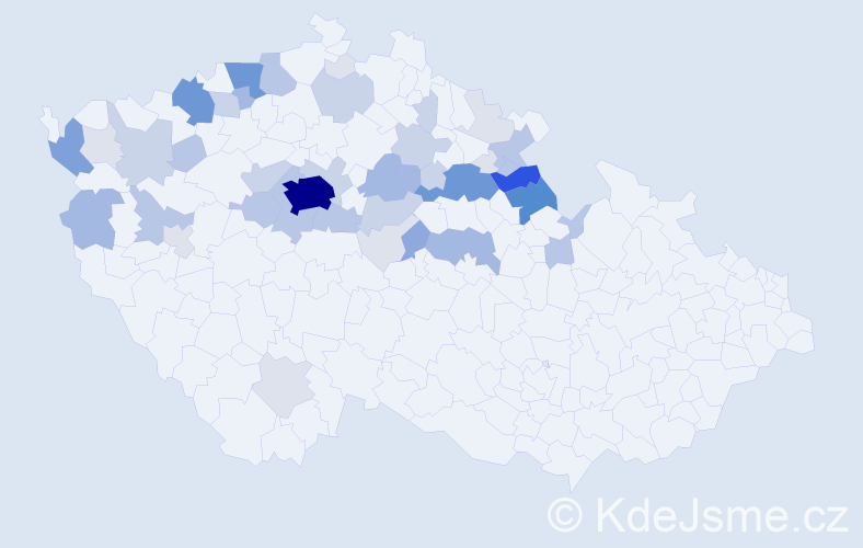 Příjmení: 'Bašek', počet výskytů 168 v celé ČR