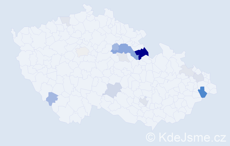 Příjmení: 'Talavašek', počet výskytů 41 v celé ČR