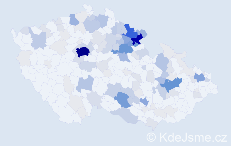 Příjmení: 'Borůvka', počet výskytů 515 v celé ČR