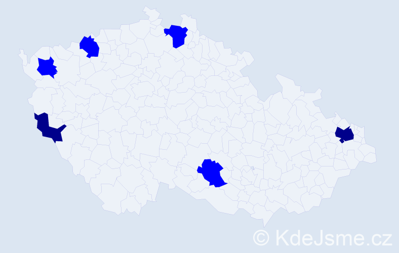 Příjmení: 'Roscherová', počet výskytů 8 v celé ČR