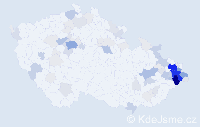 Příjmení: 'Milatová', počet výskytů 305 v celé ČR