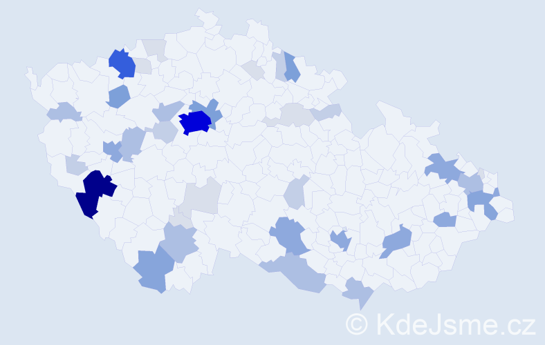 Příjmení: 'Wirth', počet výskytů 148 v celé ČR
