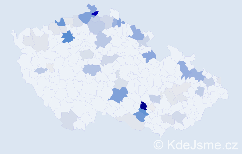 Příjmení: 'Wenzelová', počet výskytů 144 v celé ČR