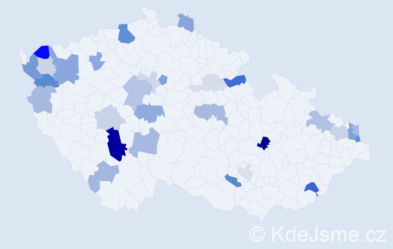 Příjmení: 'Bernáth', počet výskytů 83 v celé ČR