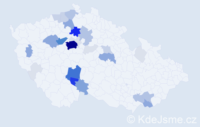 Příjmení: 'Podráská', počet výskytů 134 v celé ČR