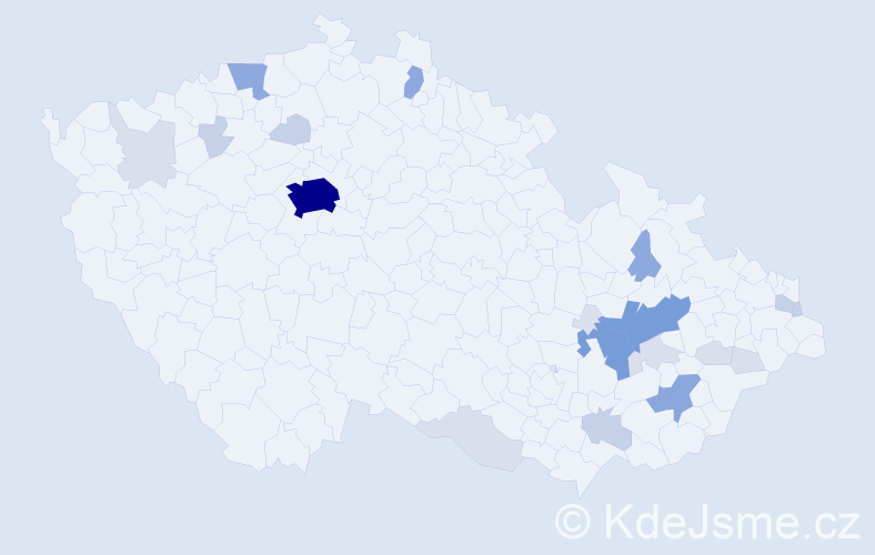 Příjmení: 'Skokánek', počet výskytů 75 v celé ČR