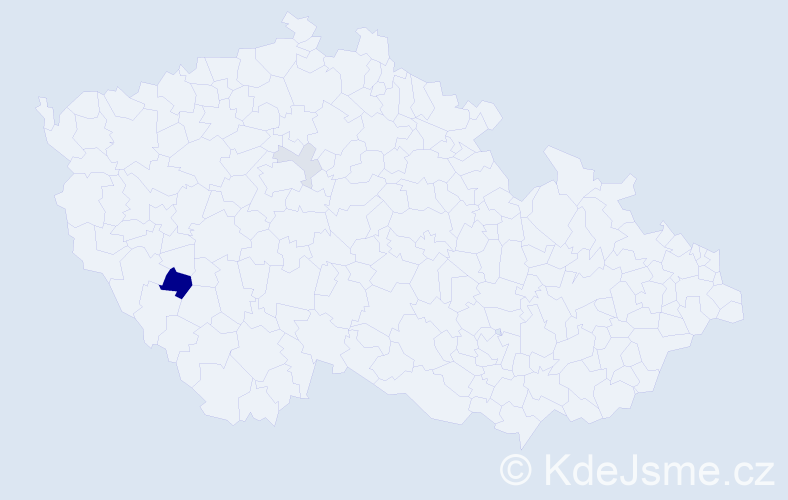 Příjmení: 'Mídová', počet výskytů 5 v celé ČR