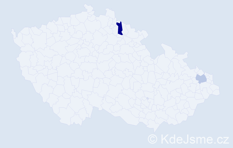 Příjmení: 'Batfalská', počet výskytů 2 v celé ČR