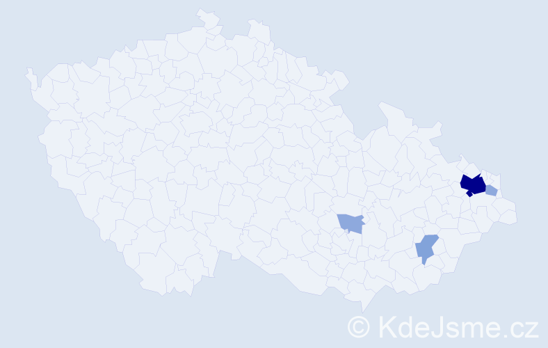 Příjmení: 'Danič', počet výskytů 12 v celé ČR
